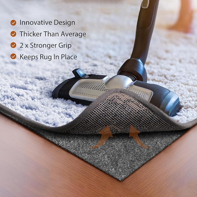 Felt Rug Pad, 2 x 3 Ft Rubber Non-Slip Rug Pad Gripper, Keep Rugs Secure and in - Image 5