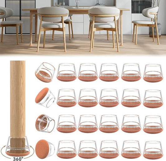24PCS Upgraded Silicone Chair Leg Floor Protectors by Violibar