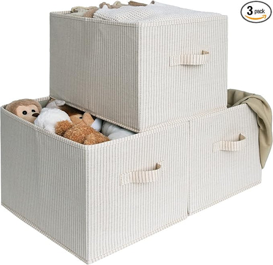 StorageWorks Storage Baskets for Shelves, Foldable Fabric Closet Storage Bins by StorageWorks