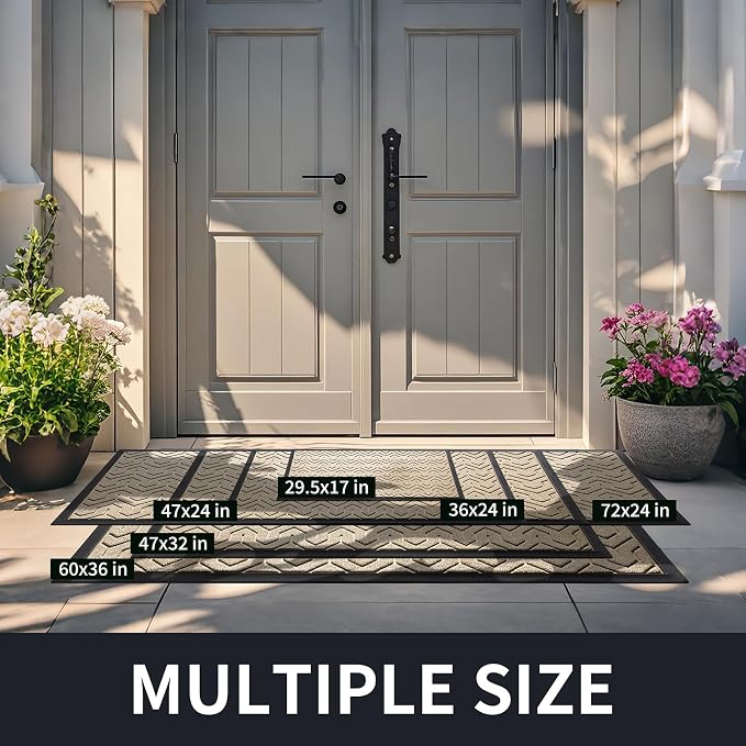 Yimobra Front Door Mat Outside Entrance 29.5x17, Waterproof Heavy Duty Outdoor - Image 2