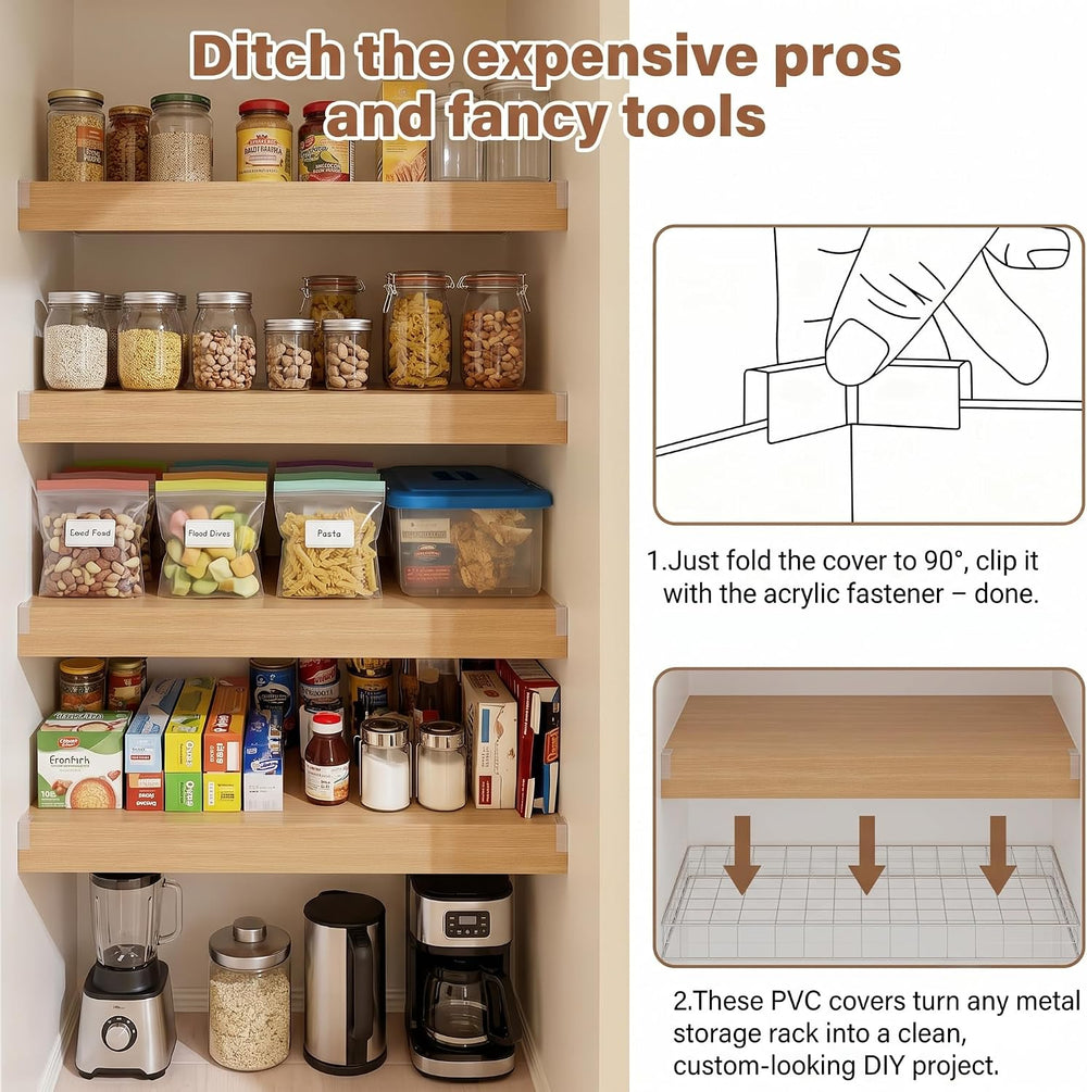 5 Pack Wire Rack Covers for Shelves, 32"x12" PVC Wire Shelf Covers ...