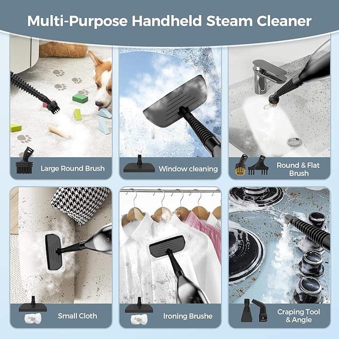 Steam Mop, 12-in-1 Powerful Handheld Steam Cleaner Detachable Steam Mops - Image 6