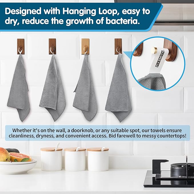 FIXSMITH Grey Microfiber Cleaning Cloth -Pack of 12, Highly Absorbent Cleaning - Image 4
