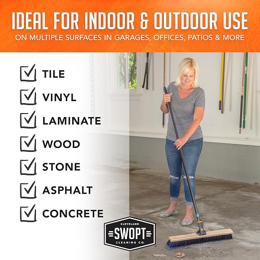 SWOPT 24” Premium Multi-Surface Push Broom Head — Indoor and Outdoor Push Broom - Image 9