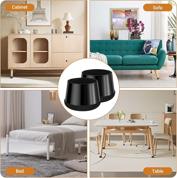 Meldel 24 PCS Silicone Chair Leg Floor Protectors Large Rubber Felt Furniture - Image 6