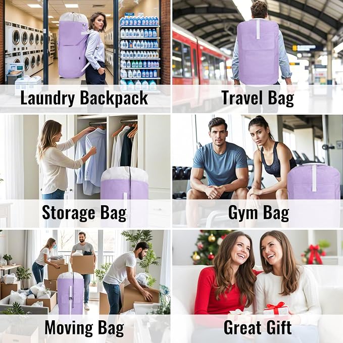 Laundry Bag Backpack, 125L Extra Large Travel - Image 7