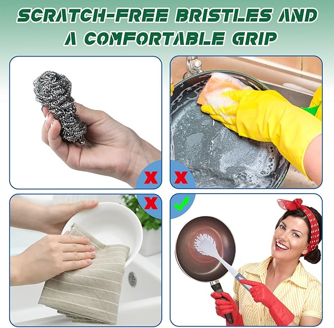 Hsei 20 Pcs Gray Kitchen Scrub Dish Brush Bulk - Image 3