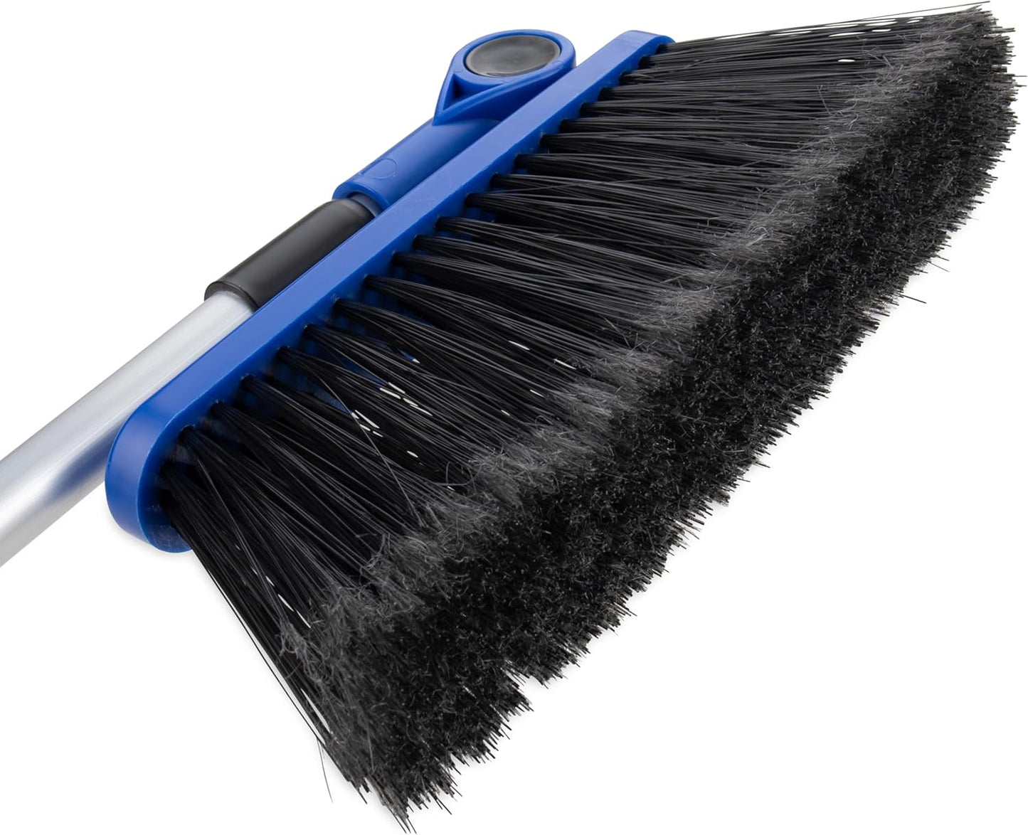 Camco Adjustable Broom and Dustpan - Portable & Compact Full Size Broom - Adjusts from 24-52 Inches, Ideal for RV, Marine, and Home Use (43623-A)