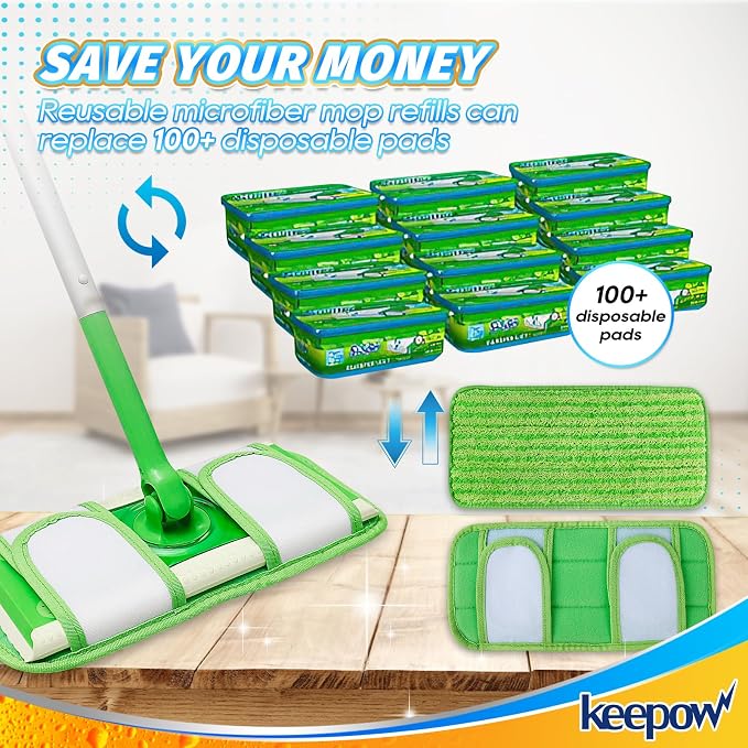 Reusable Pads Compatible with Swiffer Sweeper Mops - Image 8