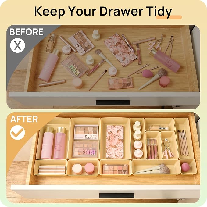 Vtopmart 25 PCS Plastic Drawer Organizers Set, 4-Size Versatile Bathroom and - Image 3