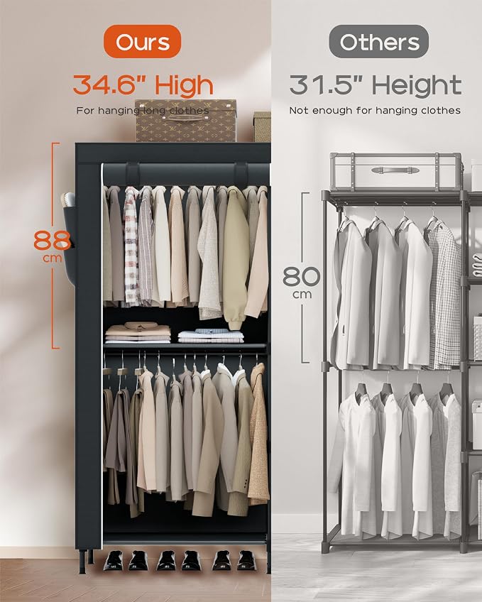 Clothes Rack, Portable Closet, 54.7 Inch Large Capacity Wardrobe Closet - Image 3