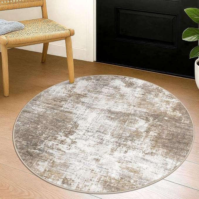IOHOUZE Round Area Rug 3 Ft Circle Entryway Rugs Round Washable Door Mat Indoor by iOhouze