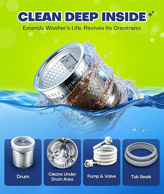 Deep Cleaning Washing Machine Cleaner Tablets, No More Odor & Pet Fur Washing - Image 4