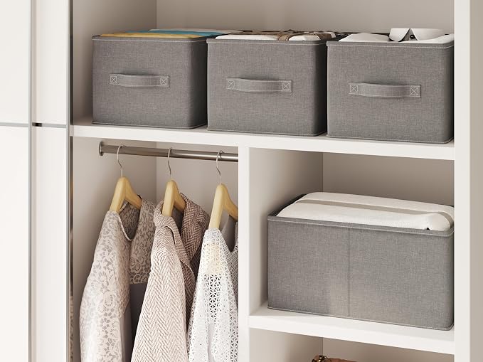 3 Pack Fabric Storage Bins for Shelves | 16.25x12x10in Closet Storage Baskets | - Image 2
