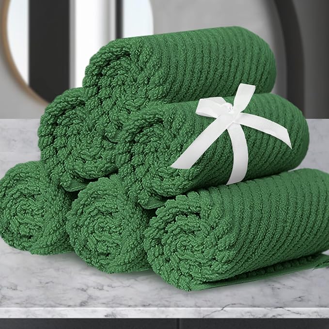 VOOVA & MOVAS Green Washcloths, Wash Cloths by VOOVAMOVAS