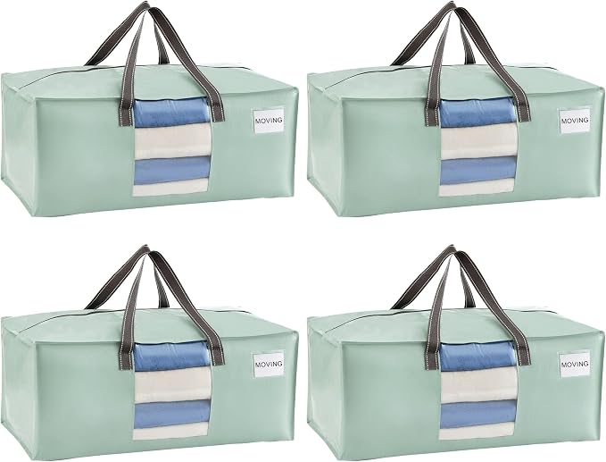 VENO 4 Pack Moving Bags for College, Heavy-Duty Storage Totes, Moving Boxes and by Veno