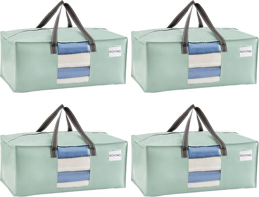 VENO 4 Pack Moving Bags for College, Heavy-Duty Storage Totes, Moving Boxes and by Veno