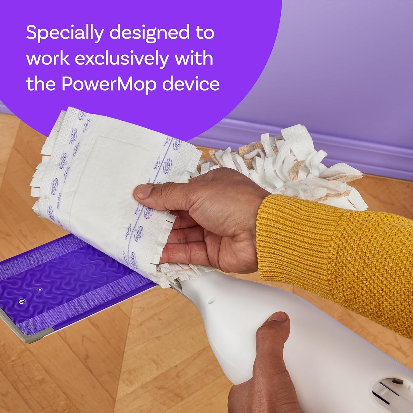 Swiffer PowerMop Wood Mopping Pad Refills for Floor Cleaning, 11 Count