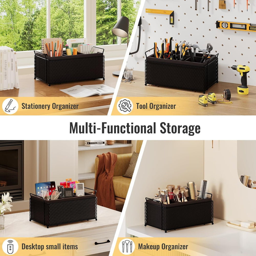 Silverware Caddy for Party,Bamboo Utensil Holder for Countertop