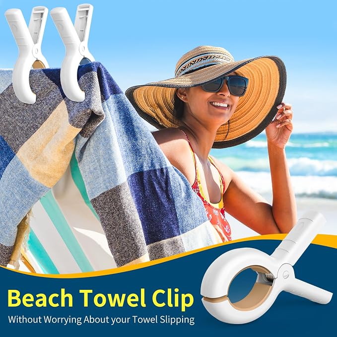 Senbowe Extra Large 6 Pack Beach Towel Clips, 5.1 Inch Pool Chair Clips - Image 5