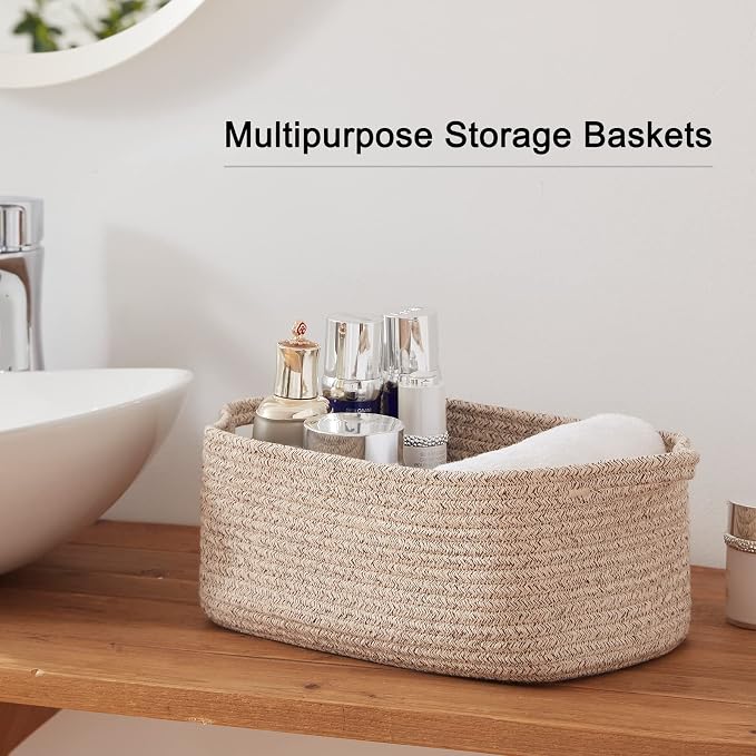 OIAHOMY Cotton Rope Baskets, Woven Baskets - Image 7