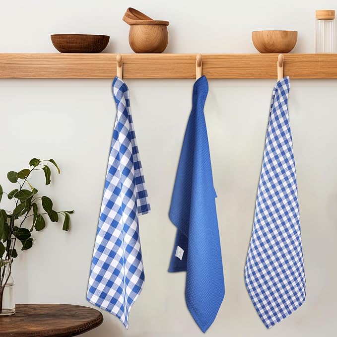 Kitchen Towels Set of 6 Soft Premium Cotton Highly Absorbent Dish Towels 18x28 - Image 3