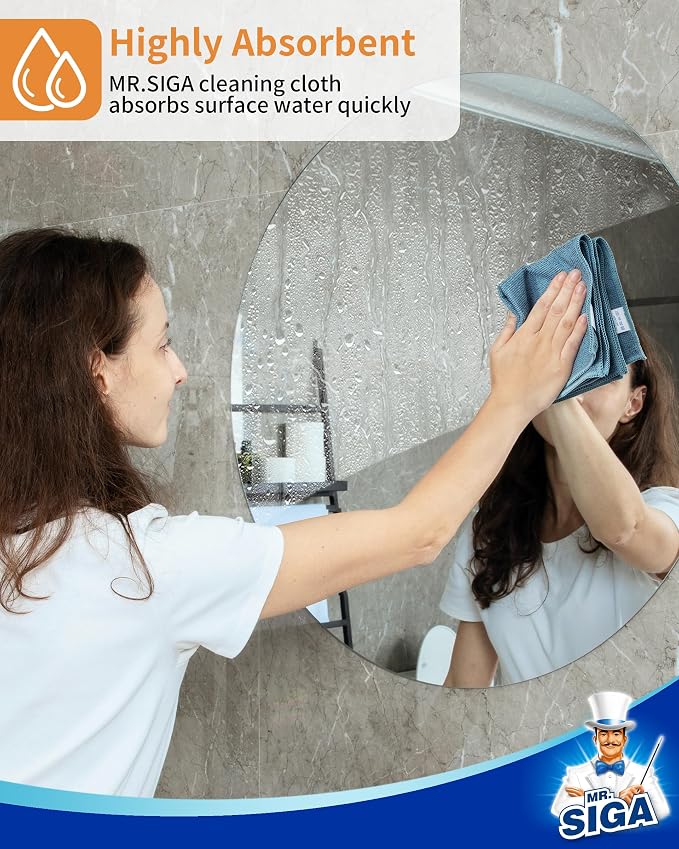 MR.SIGA Microfiber Cleaning Cloth, All-Purpose Microfiber Towels, Streak Free - Image 3