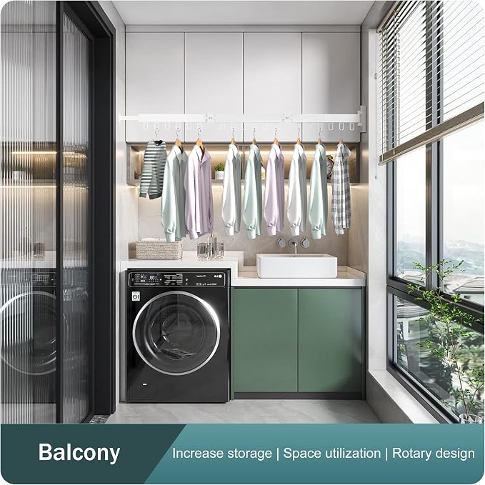 Clothes Drying Rack, Laundry Drying Rack, Clothes Rack Wall Mount, Wall Mounted