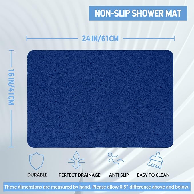 Non-Slip Bathtub Mat, 2 Pack Anti Slip Shower Mat, Fast Drying Bathtub Mats - Image 2