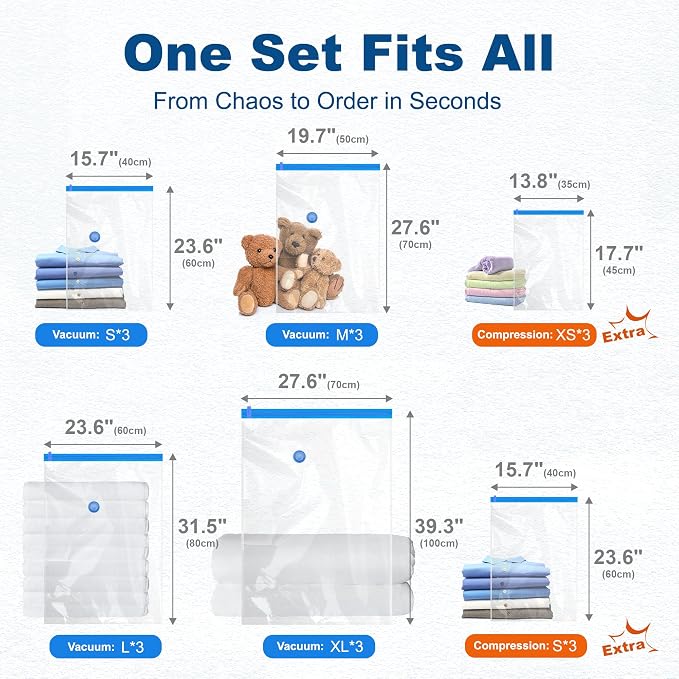 HOUSE DAY 18 Pack Vacuum Storage Bags - Image 5