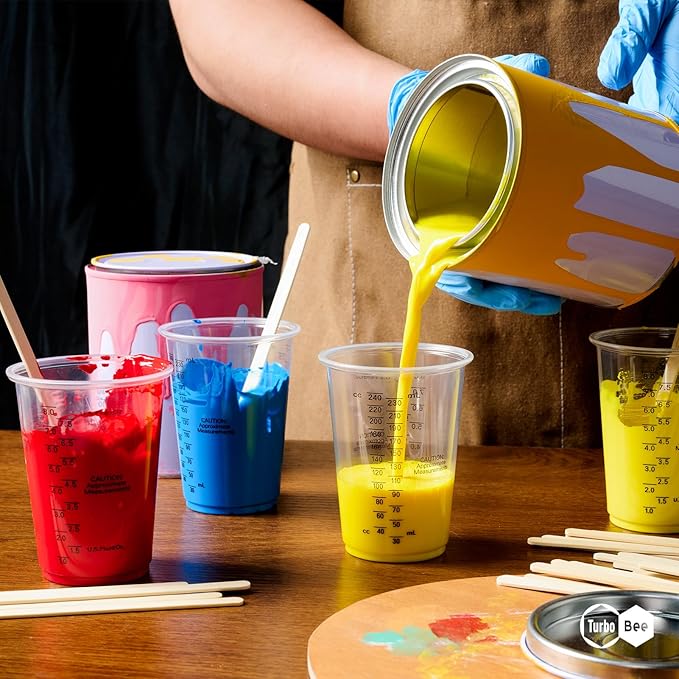 Plastic Measuring Cups 8OZ, 200 PACK Disposable Mixing Cups - Image 2