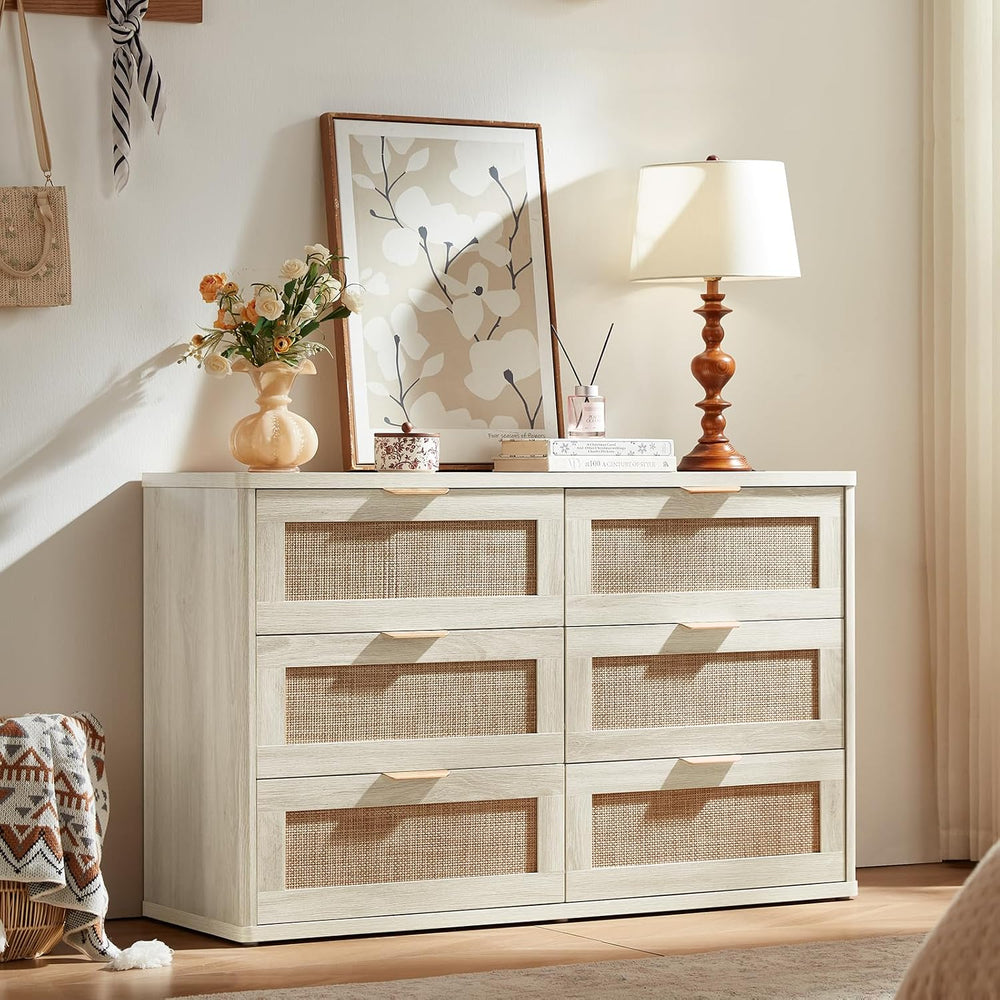 LEYAOYAO Rattan Dresser for Bedroom, 48'' Drawers Dressers