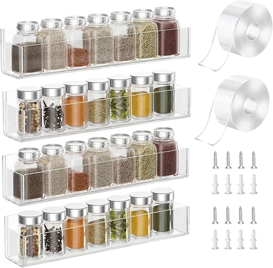 PMMASTO Adhesive Acrylic Spice Rack Organizer by PMMASTO