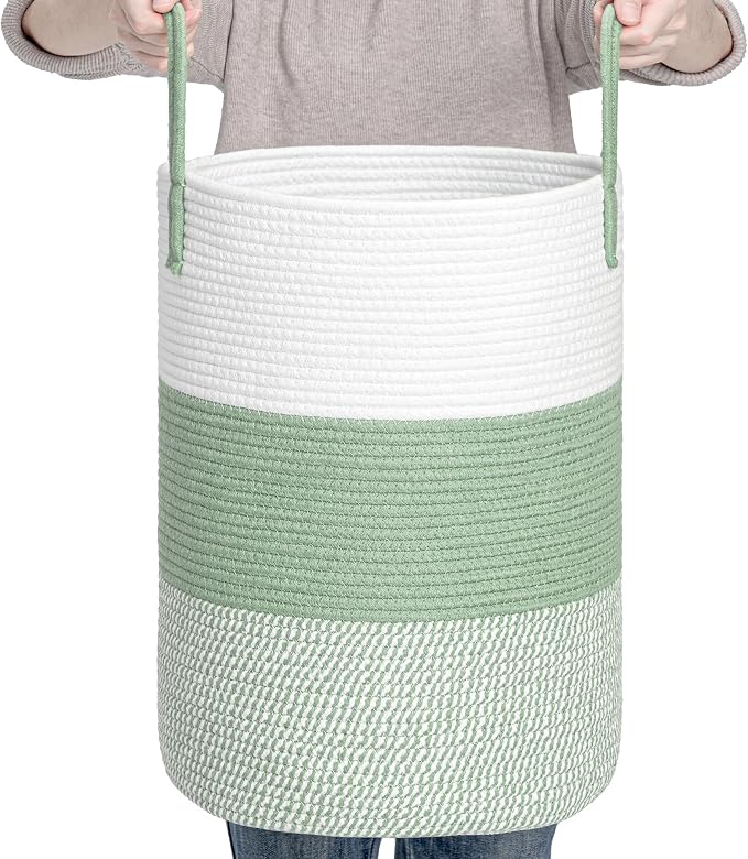 CLHMILY&Z 40L Laundry Basket Round Storage Rope Basket by ClhmilyZ