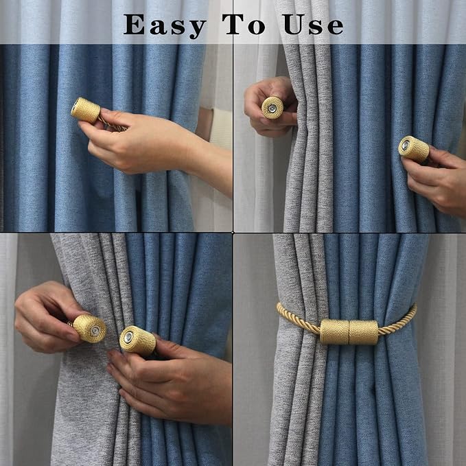 2 Pack Strong Magnetic Curtain Tiebacks Outdoor Elegant Decorative Tie Backs - Image 4