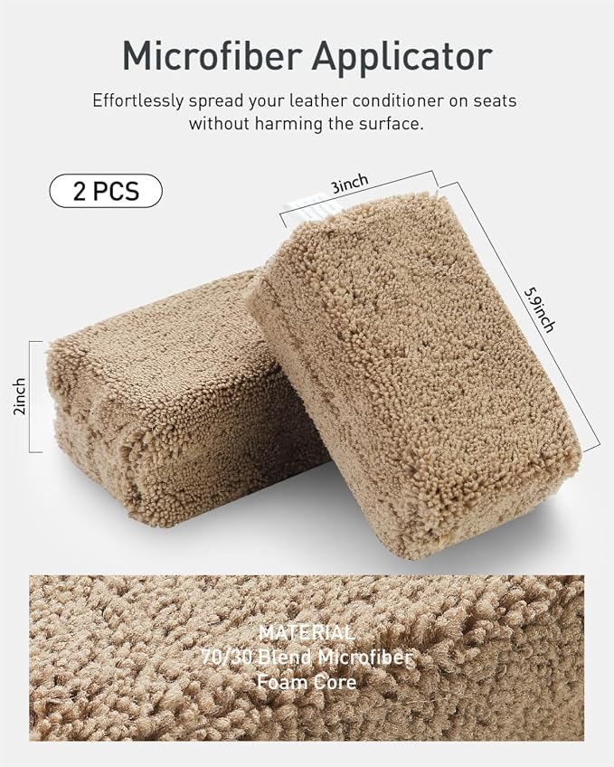 Fantasticlean 9PCS Car Interior Detailing Set, Microfiber Cloth & Applicator - Image 2