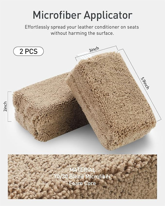 Fantasticlean 9PCS Car Interior Detailing Set, Microfiber Cloth & Applicator - Image 2