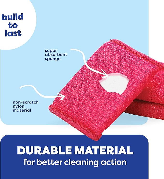 SCRUBIT Multi-Purpose Dish Scrub Sponge, Non Scratch Scouring Pads, Cleaning - Image 5