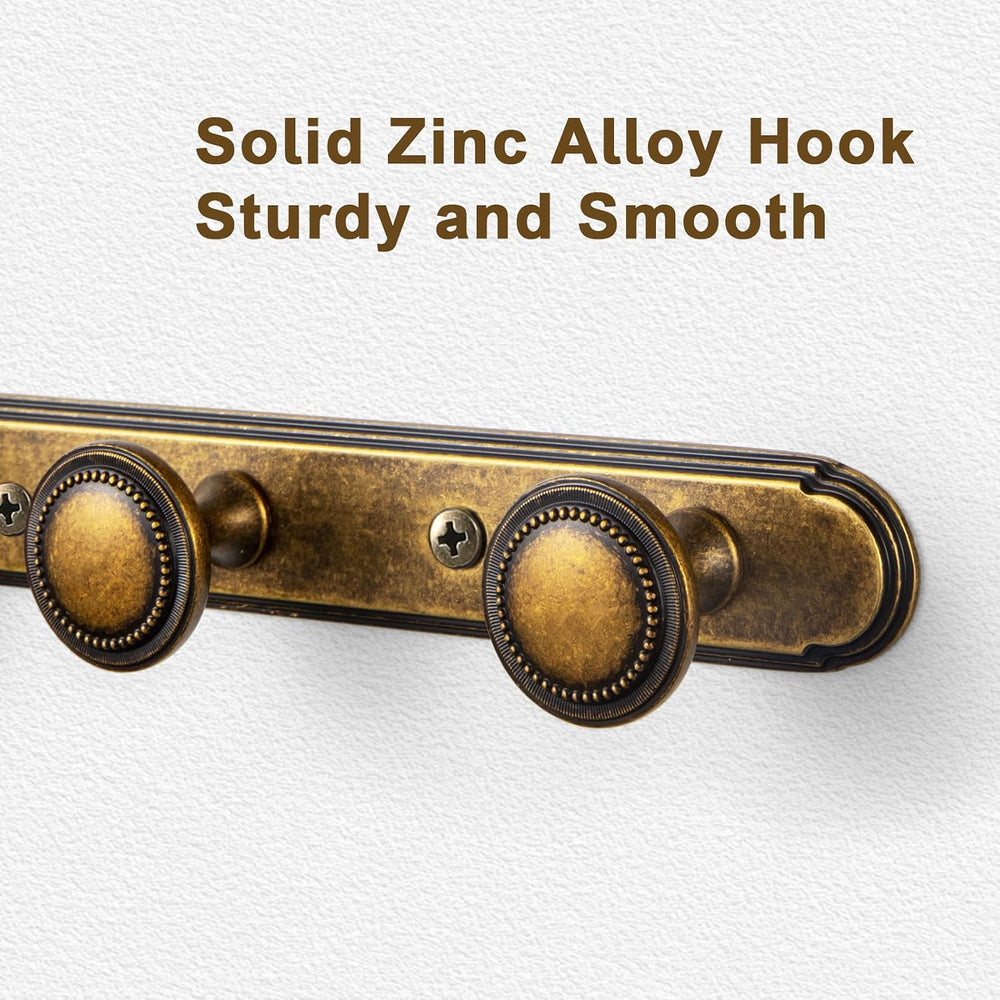 Goo-Ki 1 Pack Antique Brass Coat Rack Wall Mount Heavy Duty, Vintage Brass To...