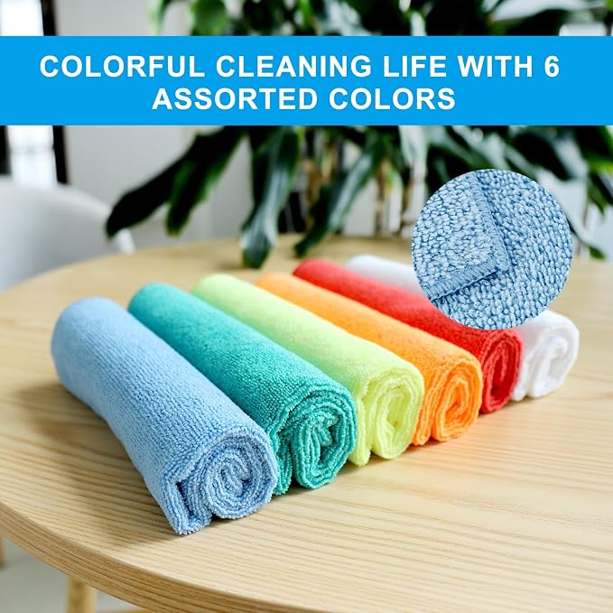 Tricol Clean Microfiber Cleaning Cloth, 12 Pack Ultra-Thick Cleaning Rags - Image 7