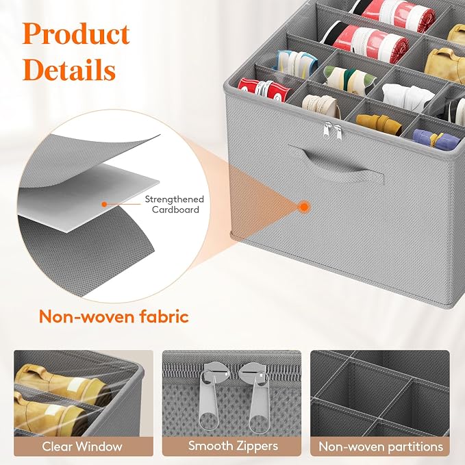 Lifewit Shoe Storage Organizer for Closet Fits 12-16 Pairs, Fabric Large Shoe - Image 3