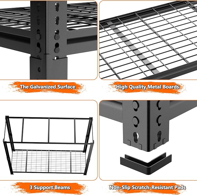 ROOMTEC Garage Shelving, 5 Tier Adjustable Metal Organizer Wire Rack - Image 6