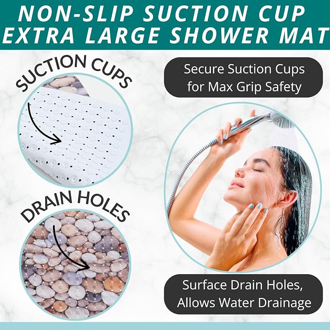 ENKOSI Extra Large Square Non Slip Shower Mat - Image 2