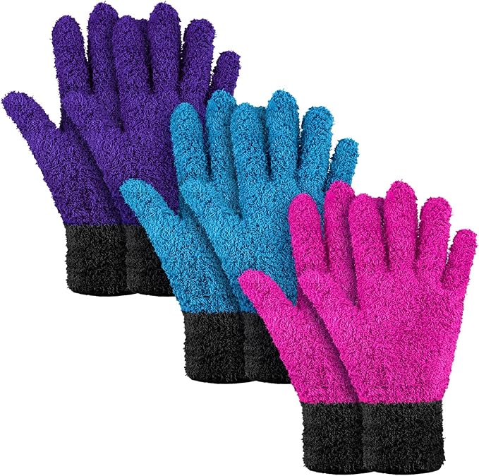 Bencailor 3 Pairs Microfiber Plant Dusting Gloves Leaf Cleaning Gloves by Bencailor