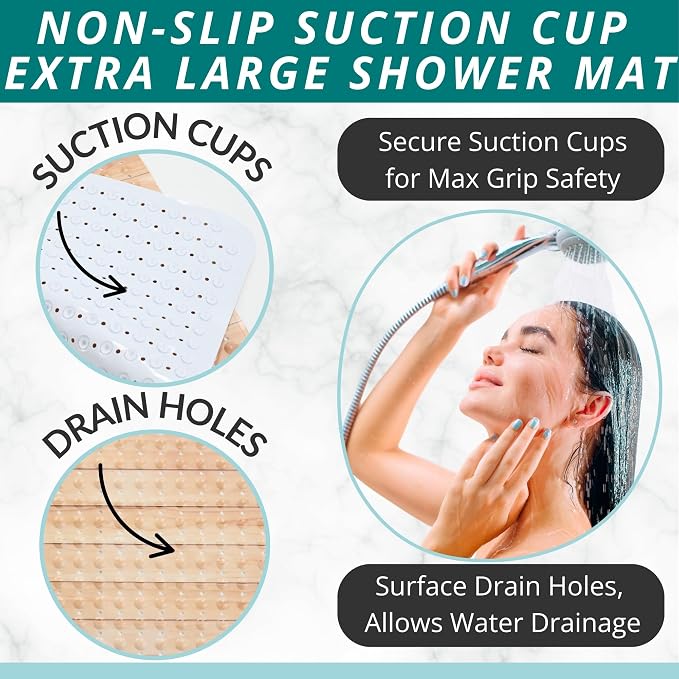 ENKOSI Extra Large Square Non Slip Shower Mat - Image 2