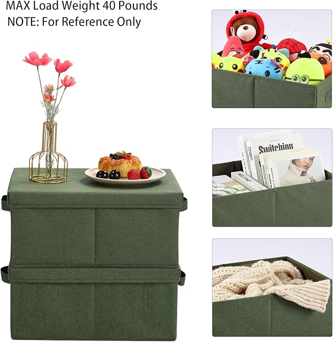 HOONEX Storage Bins with Lids for Organizing, Storage Boxes with 2 Carrying - Image 2