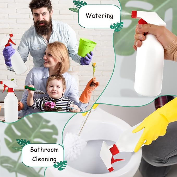 8 Pack Plastic Spray Bottles 16 oz Empty Refillable Spray Bottle - Image 6