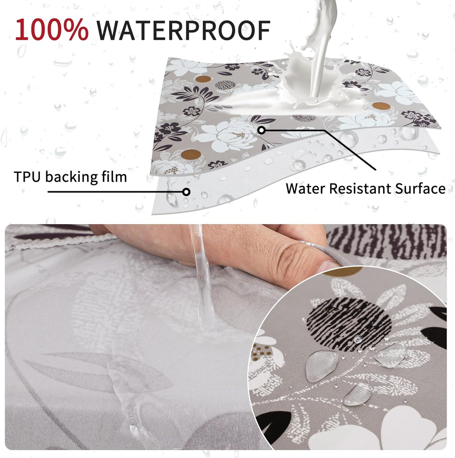 Waterproof Floral Couch Cushion Cover 26x26 Stretch Seat and Back Cushion Cover for Couches and Sofas Indoor Outdoor Washable-1 Piece