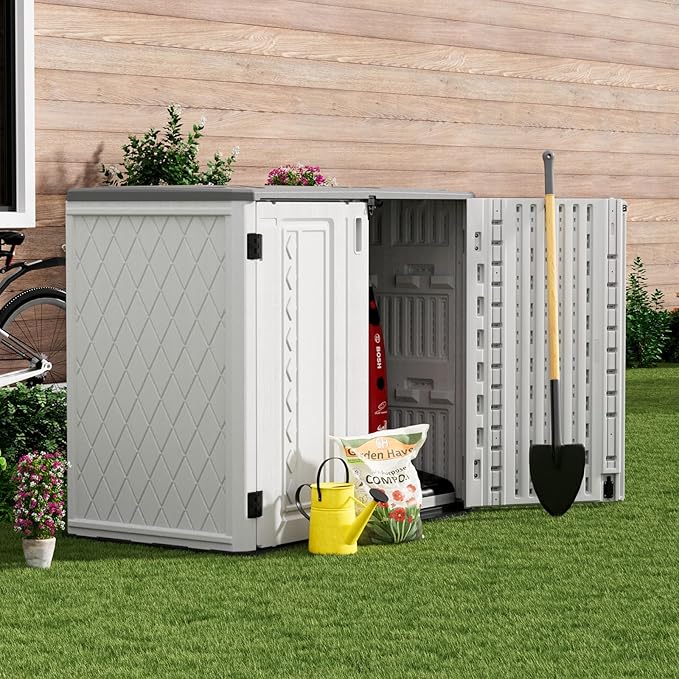 ZZM 4x3FT Heavy-Duty Outdoor Storage Shed | 34 Cu.Ft Waterproof Resin Cabinet - Image 5