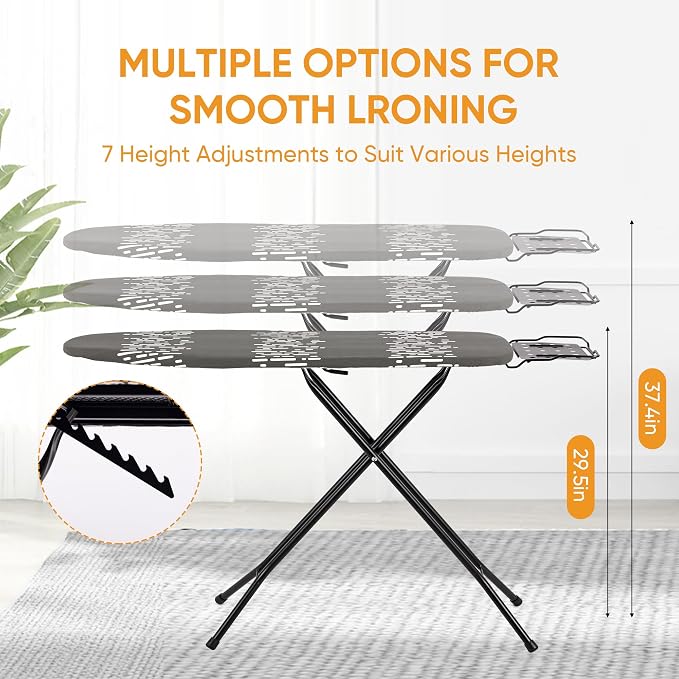 Deluxe Ironing Board with Heat Resistant Cover and Thicken Felt Pad, Safety - Image 2